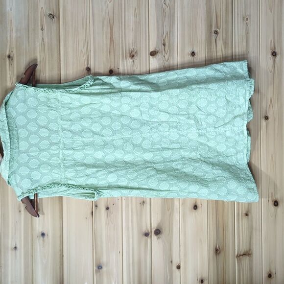 Parsley & Sage Top Womens Medium Green Sleeveles Button Front Art Classic - Picture 5 of 9